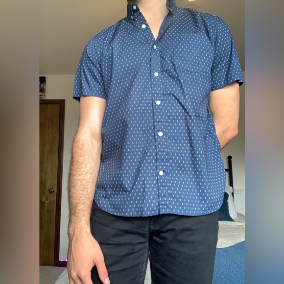 Gap Button Down Shirt Navy - Picture 2 of 3